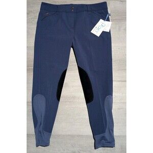 Piper by Smartpak 36R Knee Patch Breeches Riding Pants Blue NWT Equestrian
